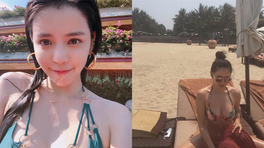 女星海边大解放！比基尼深沟辣照秀雪白酥胸